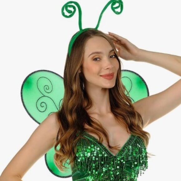 GREEN COSPLAY INSECT BUG FLY PRAYING MANTIS COSTUME - Picture 1 of 8